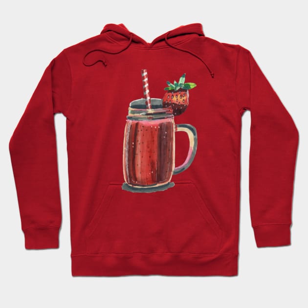 Strawberry Drink Hoodie by Mila-Ola_Art